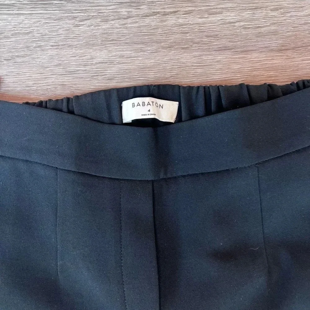 Babaton Women's Black Cropped Mid Rise Pleated Trouser Cohen‎ Pant Size 4 - Picture 3 of 7